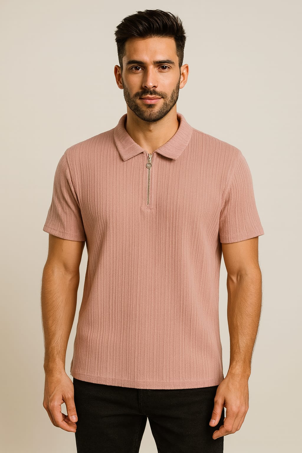 KOREAN COLLAR T-SHIRT